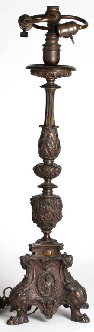 Ornate Bronze Table Lamp, Attributed to Caldwell (1 of 4)