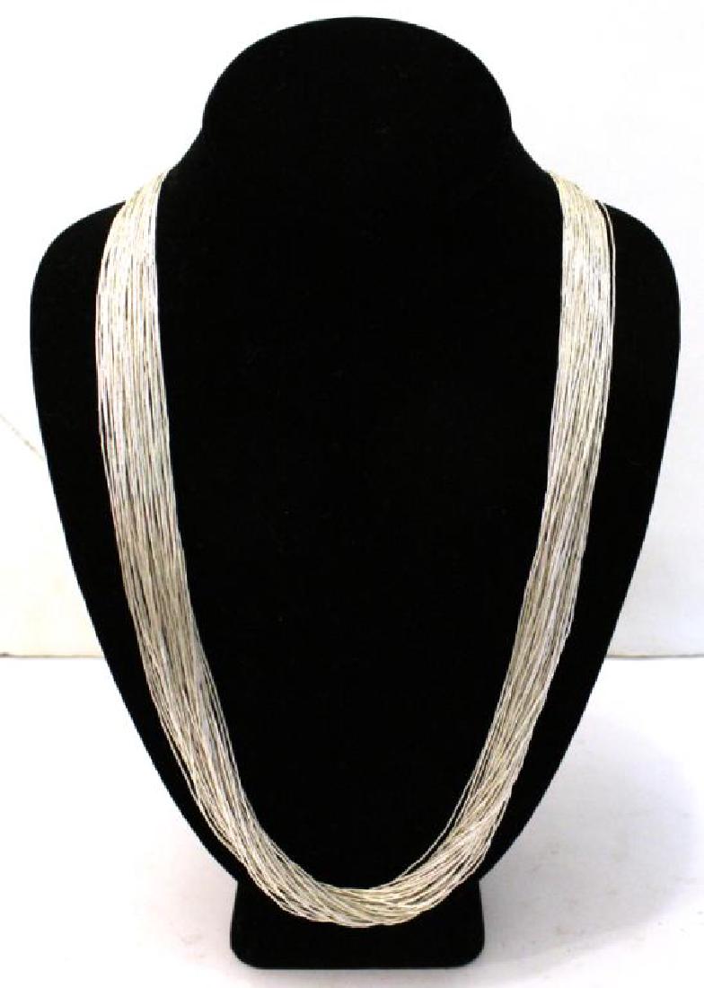 Navajo Liquid Sterling Silver Necklace (1 of 2)