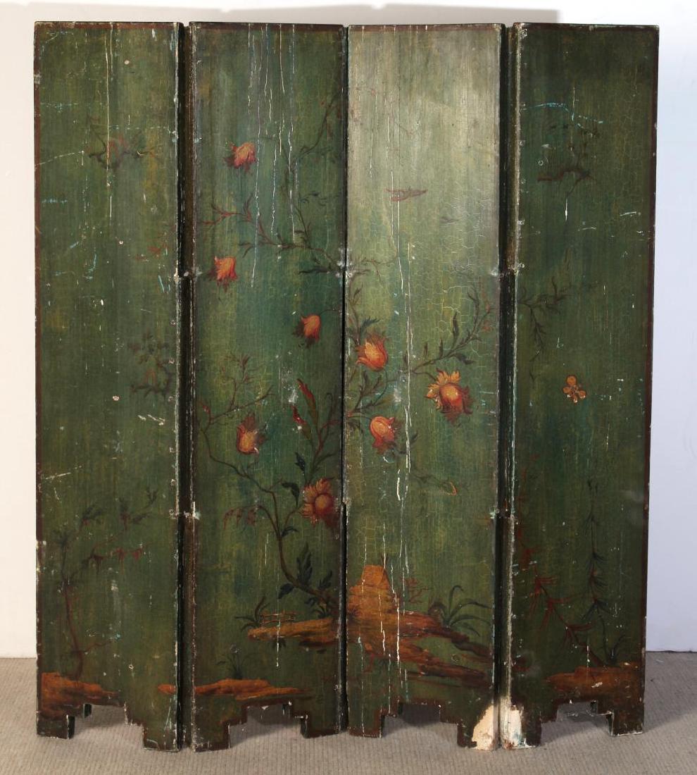 Small Antique Chinoiserie-Painted Folding Screen (1 of 2)
