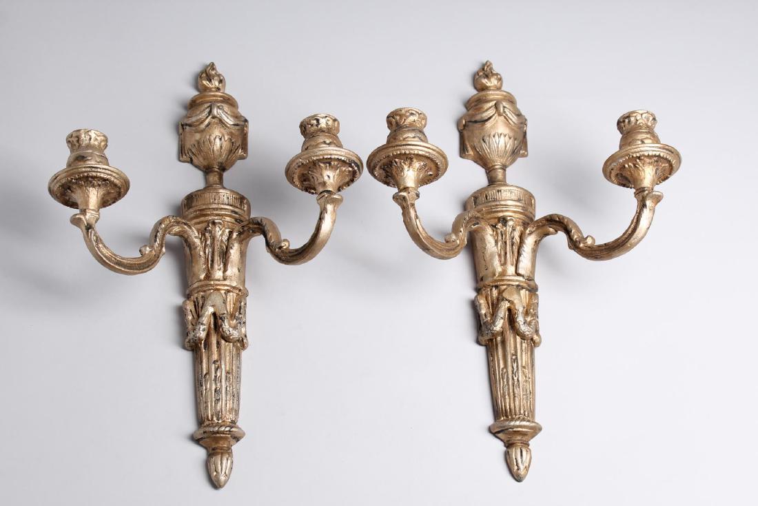 Pair of Gilt-Painted Metal Wall Candelabra (1 of 3)