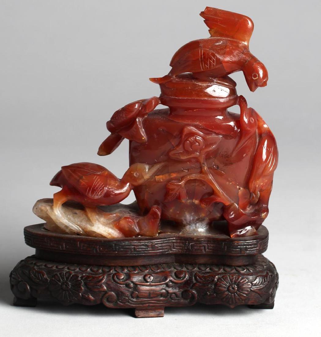 Chinese Hardstone Carving of Birds & Urn (1 of 4)