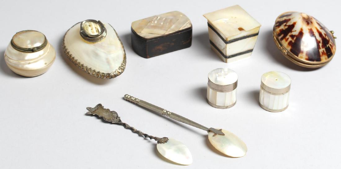 9 Vintage Mother-of-Pearl Pieces Including Silver (1 of 7)