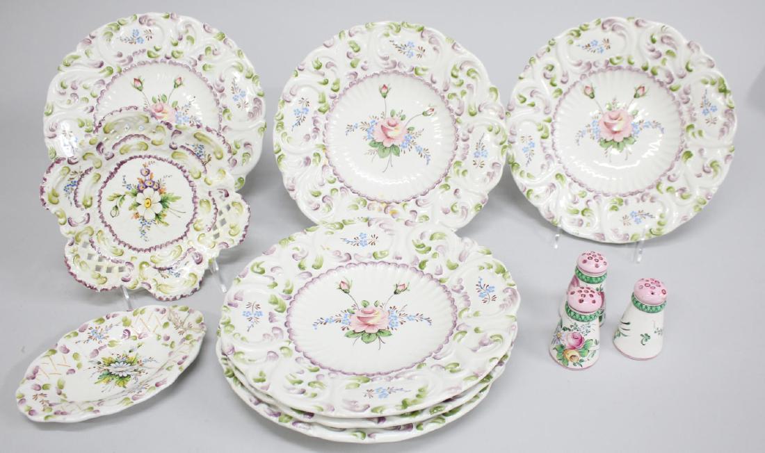 Group of Floral-Decorated French Faience Tableware (1 of 6)