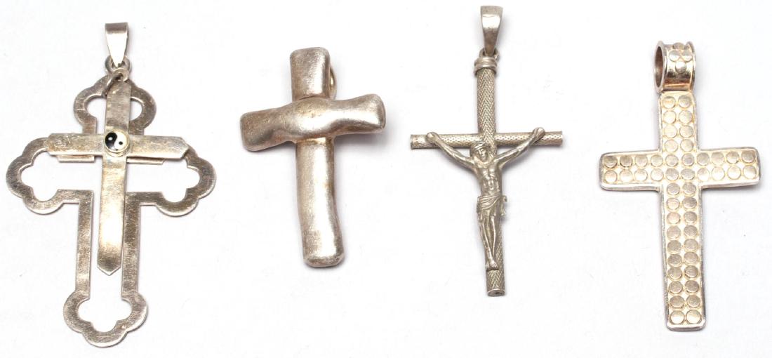 4 Assorted Sterling Silver Cross Pendants (1 of 8)