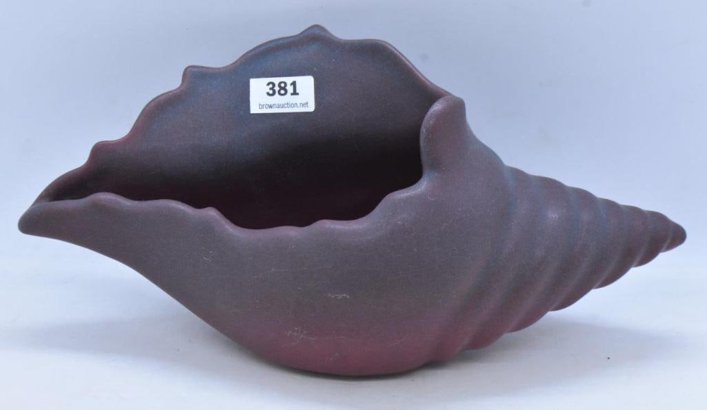 Van Briggle mulberry conch shell, 9"l x 4"h (1 of 4)