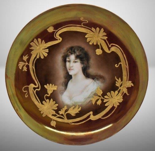 Royal Vienna Ophelia portrait plate, artist signed: Royal Vienna Ophelia portrait plate, artist signed; G. Gathright artist, 11.5"d