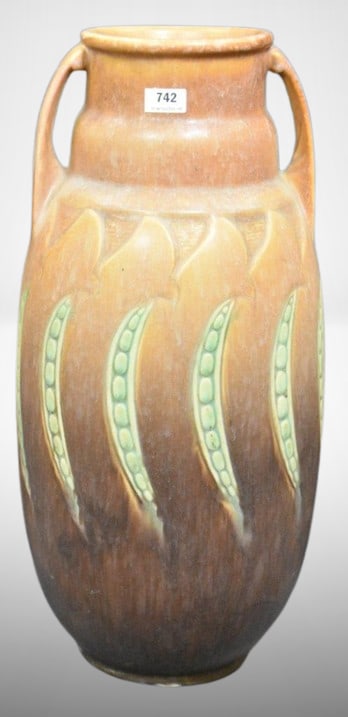 Roseville Falline 655-15" vase, brown (1 of 9)