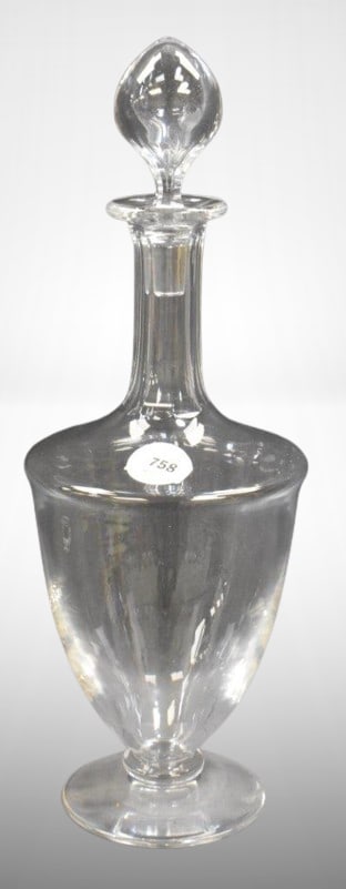 Mrkd. Baccarat 13" crystal decanter w/ stopper: Mrkd. Baccarat 13" crystal decanter w/ stopper;