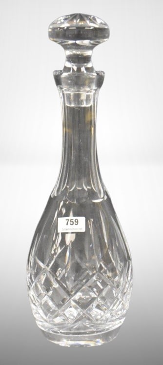 Waterford Lismore 11.5" liquor decanter w/ stopper: Waterford Lismore 11.5" liquor decanter w/ stopper;