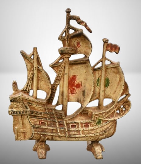 1920's Clipper ship Cast Iron door stop, 12" (1 of 5)