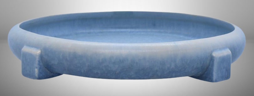 Roseville Rozane Pattern buttressed 395-9" bowl, lt. blue (1 of 8)