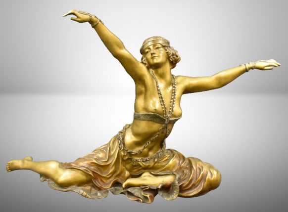 Art Deco gilt bronze sculpture "Theban Dancer" by CJR Colinet (1 of 16)