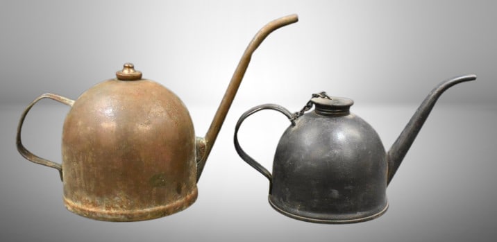 (2) Oiler cans w/ long spouts, 1-mrkd. Eagle: (2) Oiler cans w/ long spouts, 1-mrkd. Eagle;