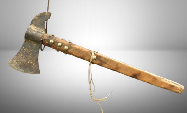 Native American axe w/ wood handle (1 of 8)