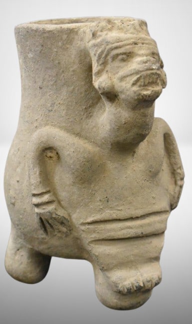 Art Pottery clay figural effigy vessel, 5" tall (1 of 7)