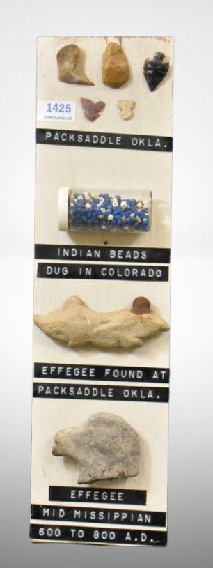 (4) Native American artifacts incl. effigys, beads and points (1 of 7)