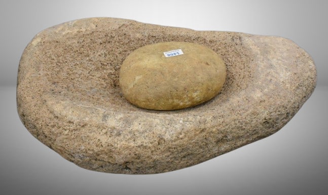 Native American Montel grinding bowl and stone (1 of 8)