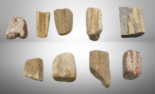Grouping of sandstone sharpening stones dug in Kiowa Co., KS (1 of 7)
