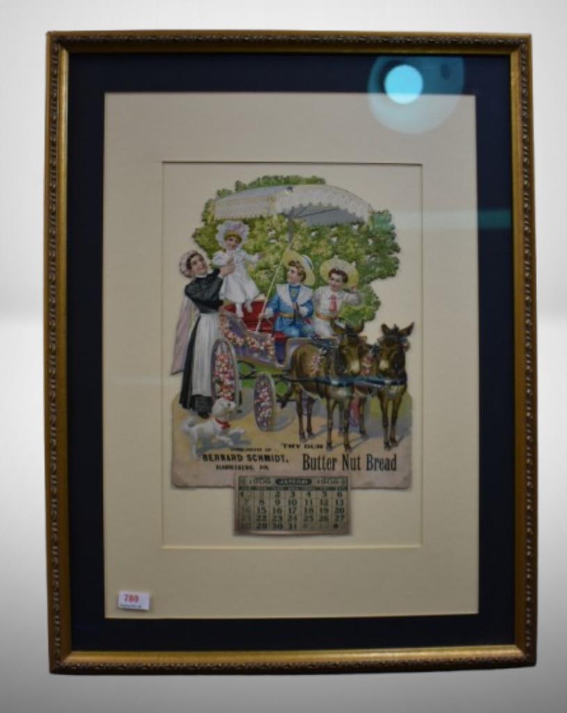 Dated 1906 advertising calendar - Butter Nut Bread/ Compliments of Bernard Schmidt, Harrisburg, PA (1 of 8)