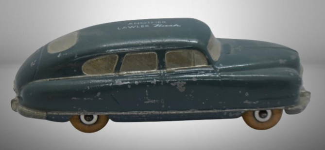 Vintage tin toy car - 1949 Nash Airflyde Sedan promo - "Another Lawler Nash": Vintage tin toy car - 1949 Nash Airflyde Sedan promo - "Another Lawler Nash" ; 6.75"l, National Products/ Division of