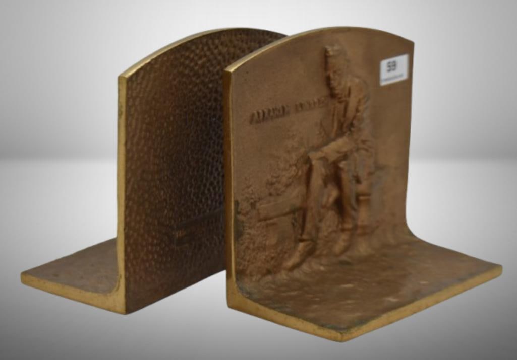 Pair of Akron Brass Mfg. "Abraham Lincoln" bookends (1 of 12)