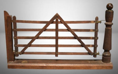 Salesman Sample of wooden farm gate: Salesman Sample of wooden farm gate; 17"l x 10.5" tall; Items as pictured
