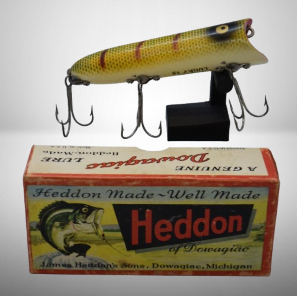 Heddon Lucky 13 fishing lure with box and pocket catalog (1 of 10)