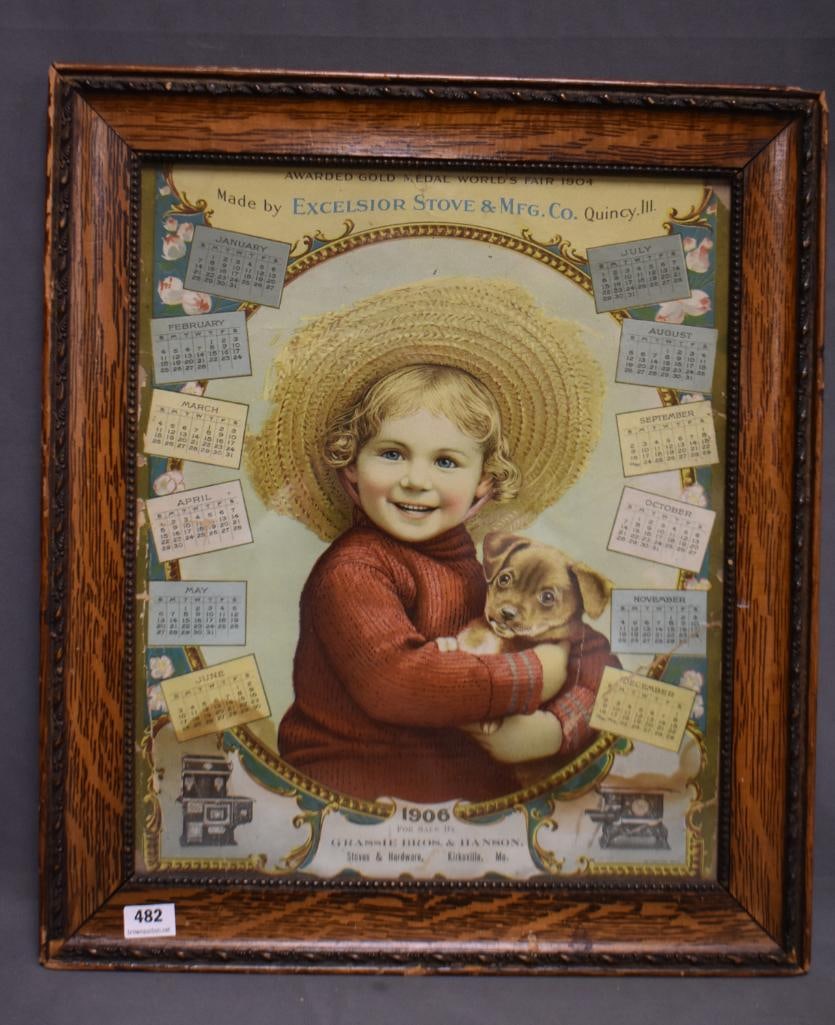 1906 advertising calendar - Excelsior Stove and Mfg. Co., Grassie Bros. and Hanson, Kirksville, MO (1 of 7)