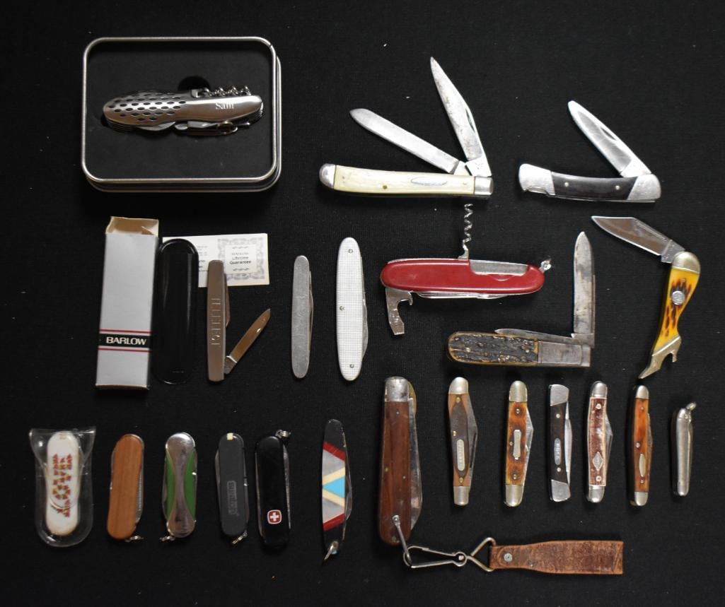 Box lot assortment of pocket knives incl. Baldwin, Old Timer, Sabre, Victorinox, etc., 20+ (1 of 12)