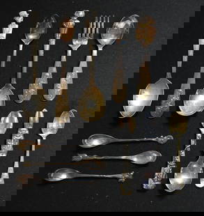 Assortment of children's utensils (several Reed and Barton), etc.: Assortment of children's utensils (several Reed and Barton), etc.; ; Items as pictured