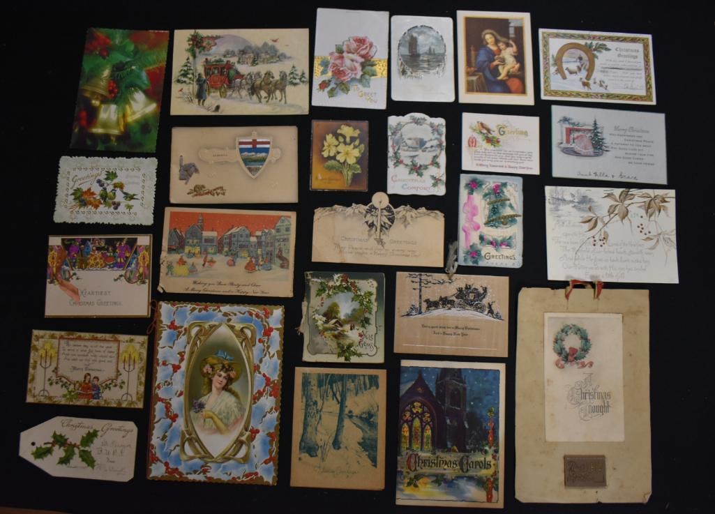 Large assortment of vintage Christmas calling cards: Large assortment of vintage Christmas calling cards; ; Items as pictured