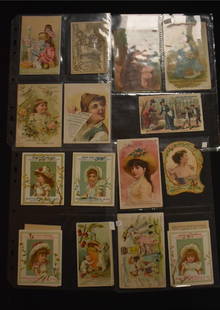 Box lot assortment of Vintage Advertising trade cards: Box lot assortment of Vintage Advertising trade cards; ; Items as pictured