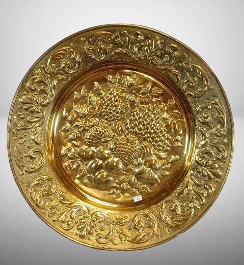 Large Embossed Brass Wall Plaque (1 of 8)