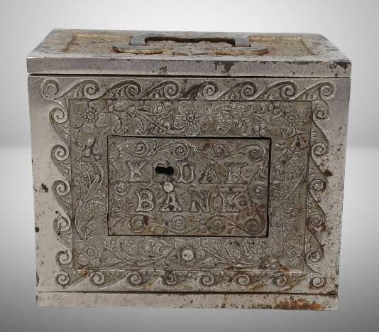 Kodak Bank Metal Coin Bank with Floral Design (1 of 11)
