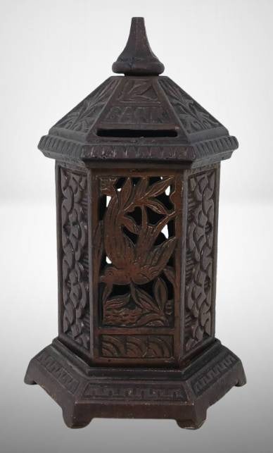 Cast Iron Hexagonal Bank, 6.5" Tall (1 of 10)