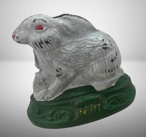2.25"Cast Iron Seated Rabbit Bank (1 of 8)