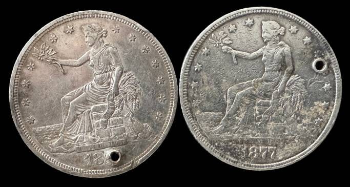 1877 and 1878 United States Trade Dollars (1 of 6)