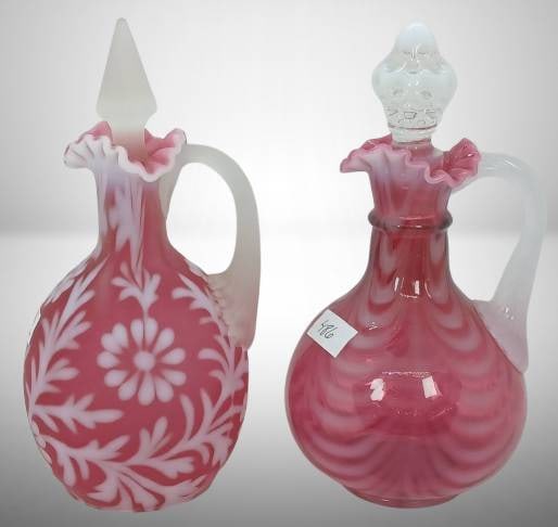 (2) Fenton Cranberry Opalescent Cruets (1 of 11)