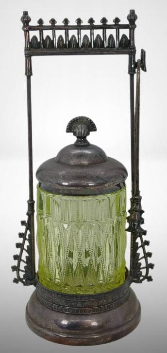 Victorian-Style Uranium Glass Pickle Castor (1 of 18)