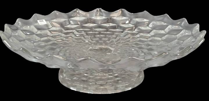 American Fostoria 16" Flat Pedestal Fruit Bowl Platter (1 of 8)