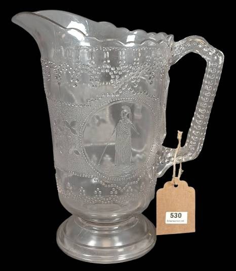 EAPG Adams Glass Minerva/Roman Medallion Pitcher, ca. 1882 (1 of 10)