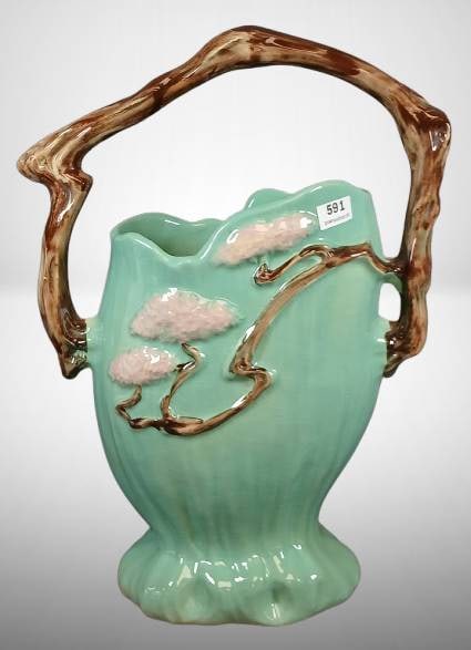 Roseville Ming Tree 509-12" Green Basket (1 of 7)