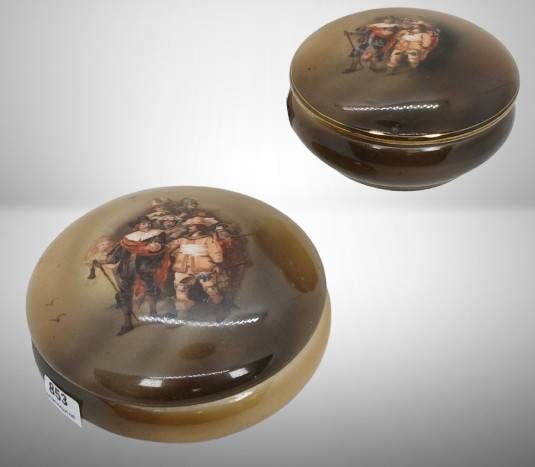 (2) Porcelain Night Watchmen Dresser Boxes? (1 of 14)