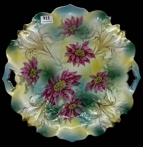 RS Prussia Iris Mold Plate with Floral Design (1 of 6)