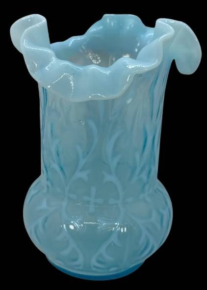 Blue Glass Vase With Floral Design (1 of 6)