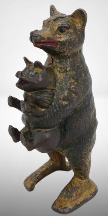 Cast Iron Bear Stealing Piglet Bank (1 of 9)