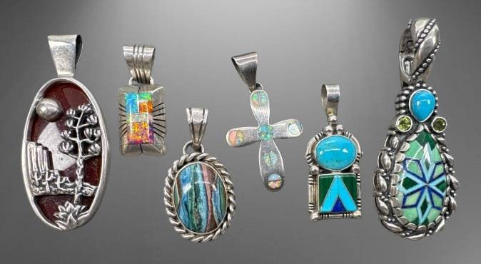 Six Sterling Silver Pendants (1 of 8)