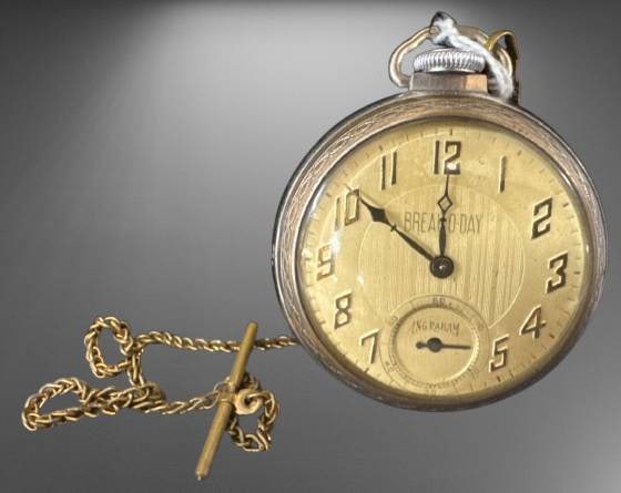 Ingraham Pocket Watch With Chain (1 of 4)
