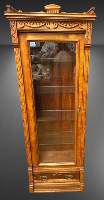 Ornately Carved Wood Display Cabinet (1 of 11)