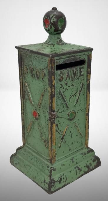 Dent Cast Iron “Stop & Save" Bank (1 of 7)